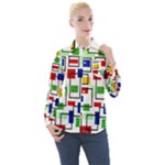 Colorful rectangles                                                                     Women s Long Sleeve Pocket Shirt