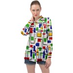 Colorful rectangles                                                                     Long Sleeve Satin Shirt