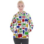 Colorful rectangles                                                                    Women s Hooded Pullover