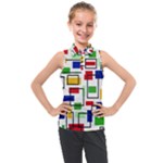 Colorful rectangles                                                                    Kids  Sleeveless Polo Tee