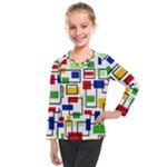 Colorful rectangles                                                                   Kids  Long Mesh Tee