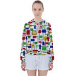 Colorful rectangles                                                                     Women s Tie Up Sweat