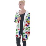 Colorful rectangles                                                                     Longline Hooded Cardigan