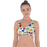 Colorful rectangles                                                                         Cross String Back Sports Bra