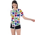 Colorful rectangles                                                                       Asymmetrical Short Sleeve Sports Tee