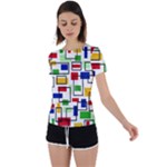 Colorful rectangles                                                                      Back Circle Cutout Sports Tee