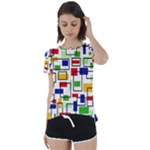 Colorful rectangles             Short Sleeve Foldover Tee