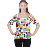 Colorful rectangles                                                                      Women s Cutout Shoulder Tee