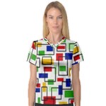 Colorful rectangles                                                                      V-Neck Sport Mesh Tee