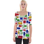 Colorful rectangles                                                                      Wide Neckline Tee