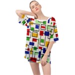 Colorful rectangles                                                                    Oversized Chiffon Top