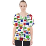 Colorful rectangles                                                                     V-Neck Dolman Drape Top