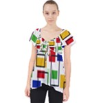 Colorful rectangles                                                                    Lace Front Dolly Top