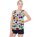 Colorful rectangles                                                                      Bubble Hem Chiffon Tank Top