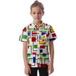 Colorful rectangles                     Kids  Short Sleeve Shirt