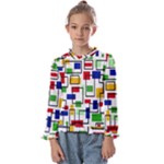 Colorful rectangles                                         Kids  Frill Detail Tee