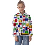 Colorful rectangles                                 Kids  Half Zip Hoodie