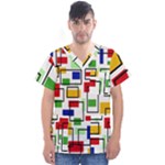 Colorful rectangles                                                                       Men s V-Neck Scrub Top