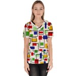 Colorful rectangles                                                                       Women s V-Neck Scrub Top