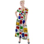 Colorful rectangles                                                                         Button Up Short Sleeve Maxi Dress