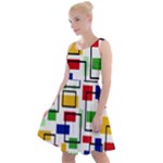 Colorful rectangles                                                                        Knee Length Skater Dress