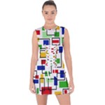 Colorful rectangles                                                                         Lace Up Front Bodycon Dress