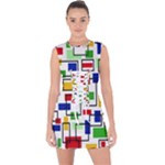 Colorful rectangles                                                                         Lace Up Front Bodycon Dress