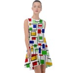 Colorful rectangles                                                                         Frill Swing Dress