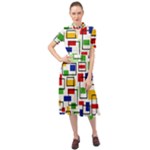 Colorful rectangles                                                                         Keyhole Neckline Chiffon Dress