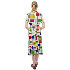 Keyhole Neckline Chiffon Dress 