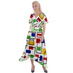 Colorful rectangles                                                                       Cross Front Sharkbite Hem Maxi Dress