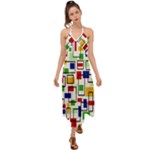 Colorful rectangles                                                                       Halter Tie Back Dress