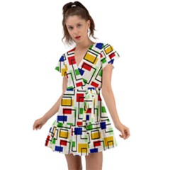 Flutter Sleeve Wrap Dress 