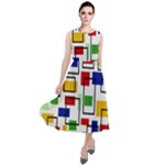 Colorful rectangles                                                                         Round Neck Boho Dress