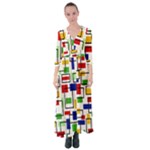 Colorful rectangles                                                                         Button Up Maxi Dress