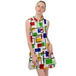 Colorful rectangles                                                                         Sleeveless Shirt Dress