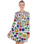 Colorful rectangles                                                                         Long Sleeve Panel Dress