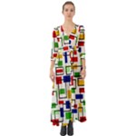 Colorful rectangles                                                                         Button Up Boho Maxi Dress