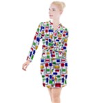 Colorful rectangles                                                                        Button Long Sleeve Dress