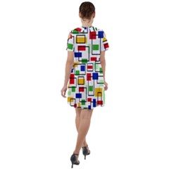 Short Sleeve Shoulder Cut Out Dress  