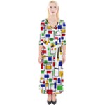 Colorful rectangles                                                                      Quarter Sleeve Wrap Maxi Dress