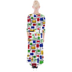 Quarter Sleeve Wrap Maxi Dress 