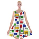 Colorful rectangles                                                                      Velvet Skater Dress