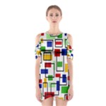 Colorful rectangles                                                                      Women s Cutout Shoulder Dress