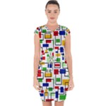 Colorful rectangles                                                                     Capsleeve Drawstring Dress