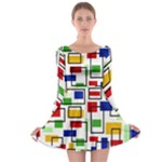 Colorful rectangles                                                                      Long Sleeve Skater Dress