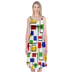 Colorful rectangles                                                                     Midi Sleeveless Dress from ArtsNow.com