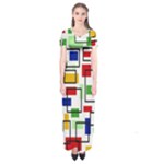 Colorful rectangles                                                                      Short Sleeve Maxi Dress