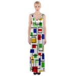 Colorful rectangles                                                                      Maxi Thigh Split Dress