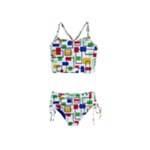 Colorful rectangles                                                                      Girls  Tankini Swimsuit